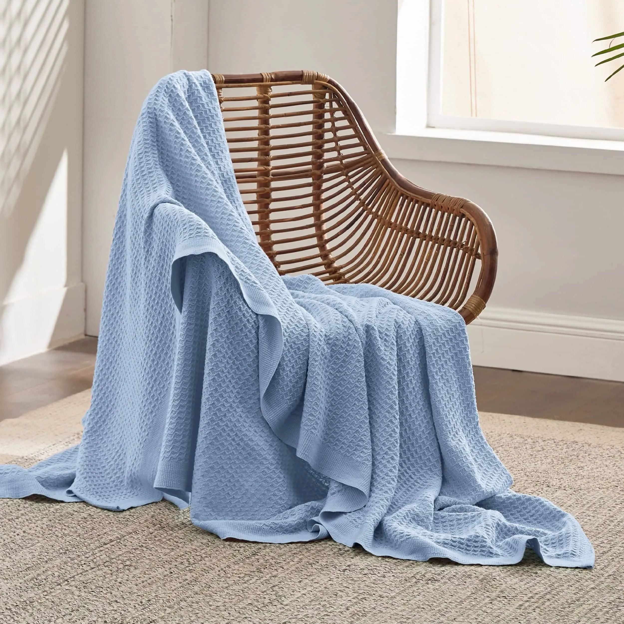 100% Cotton Waffle Weave Blankets