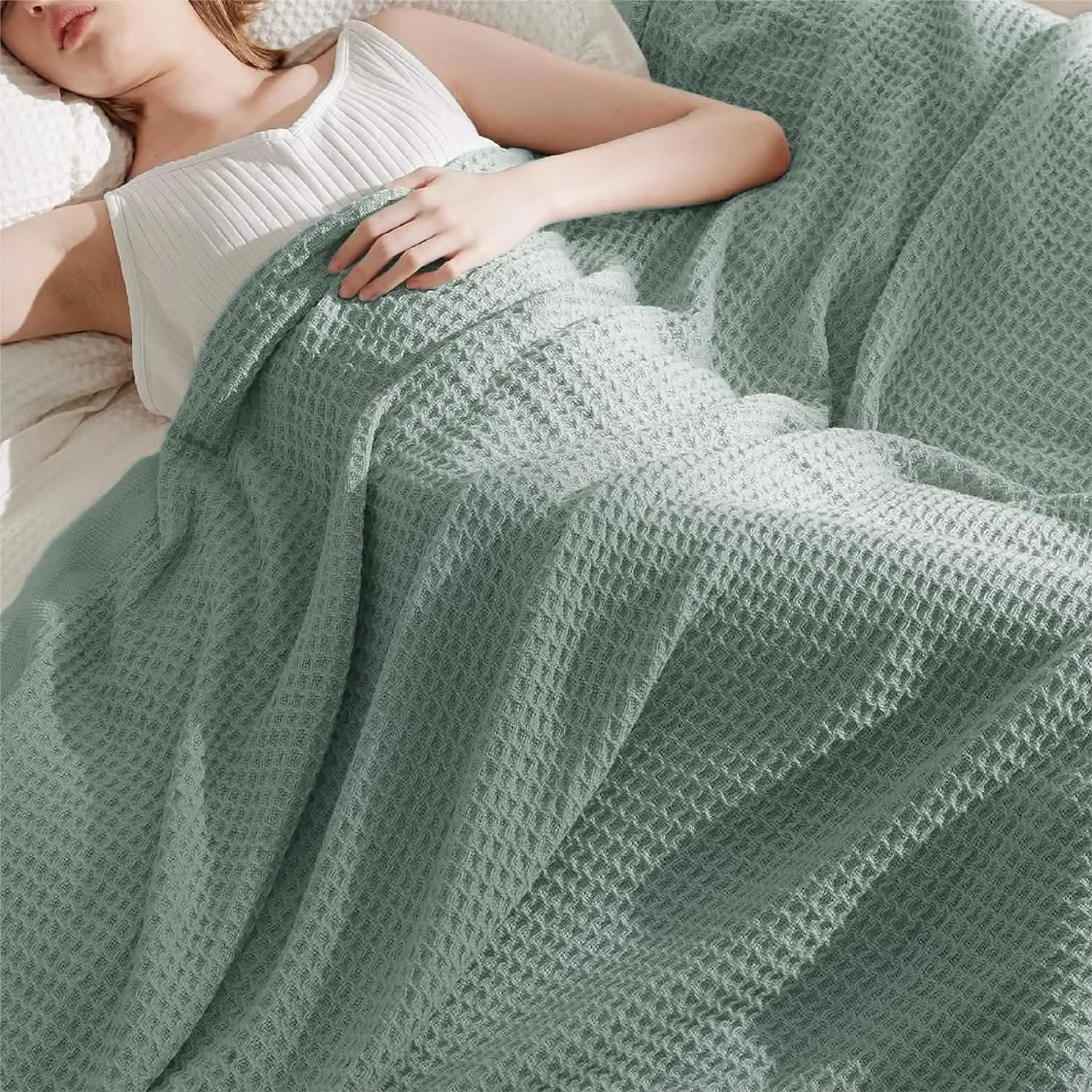 100% Cotton Waffle Weave Blankets