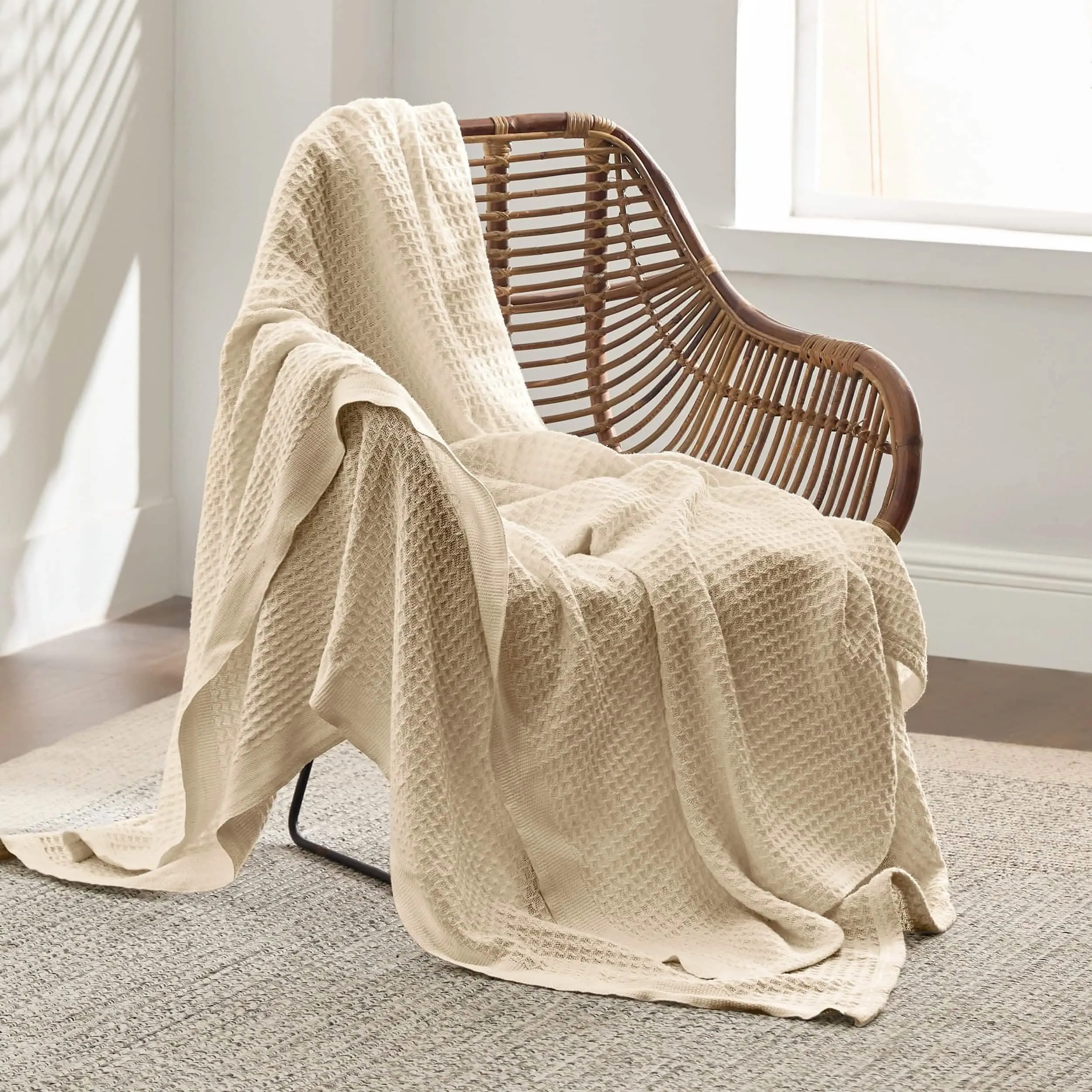 100% Cotton Waffle Weave Blankets