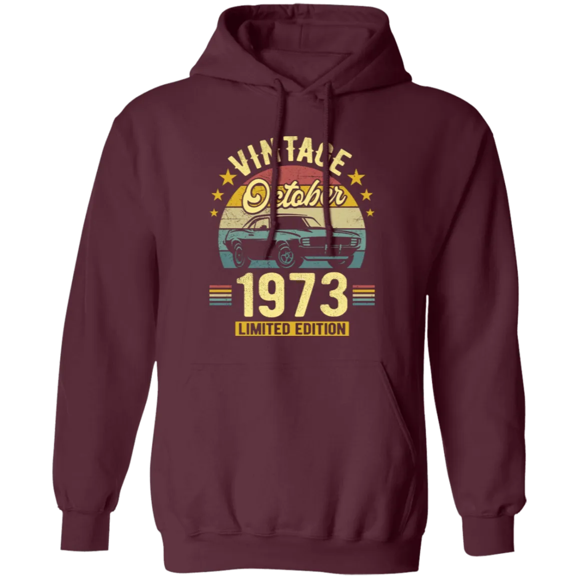 1973 Best Gift, 1973 Limited Edition, October 1973 Birthday Gift, Retro 1973 Pullover Hoodie