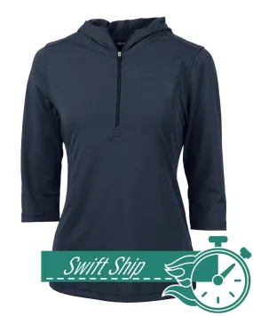 3-Day Swift Ship: Cutter & Buck - Women's Virtue Eco Pique Half Zip Hoodie