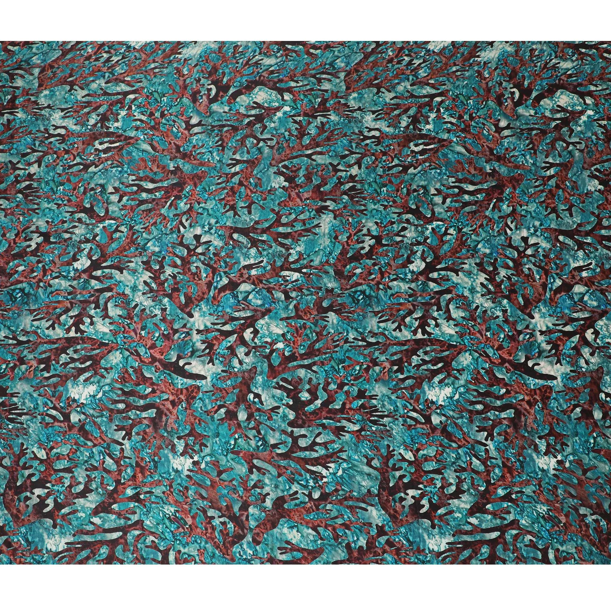 Abstract Coral Reef Silk Satin Fabric - 110cm Wide - D18286