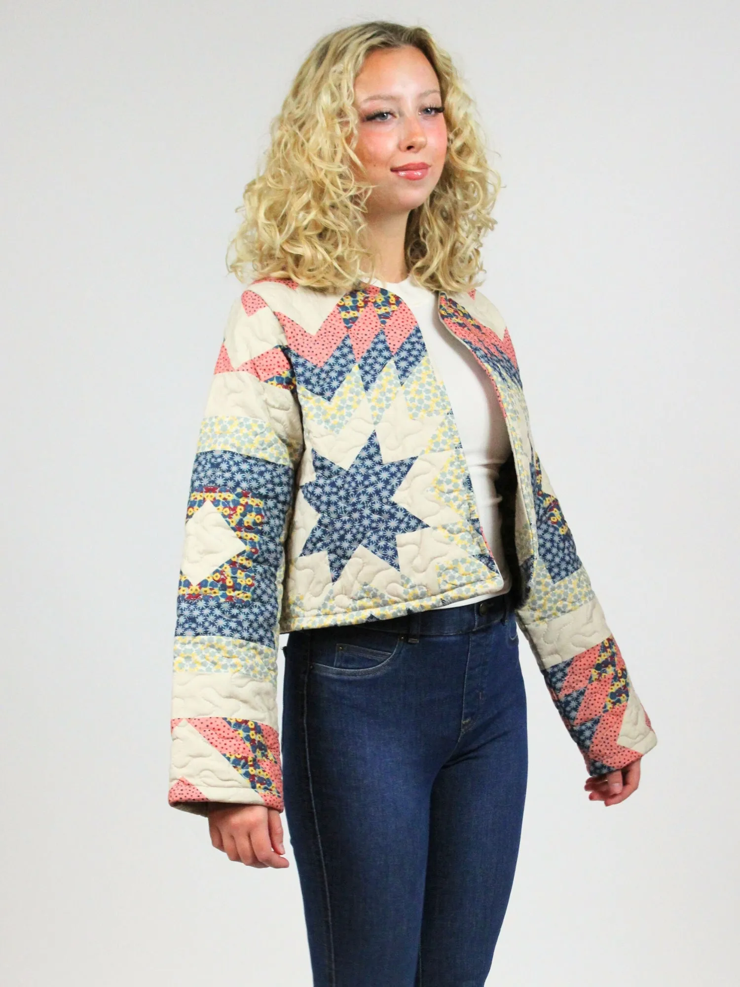 Adeline Patchwork Quilted Crop Jacket