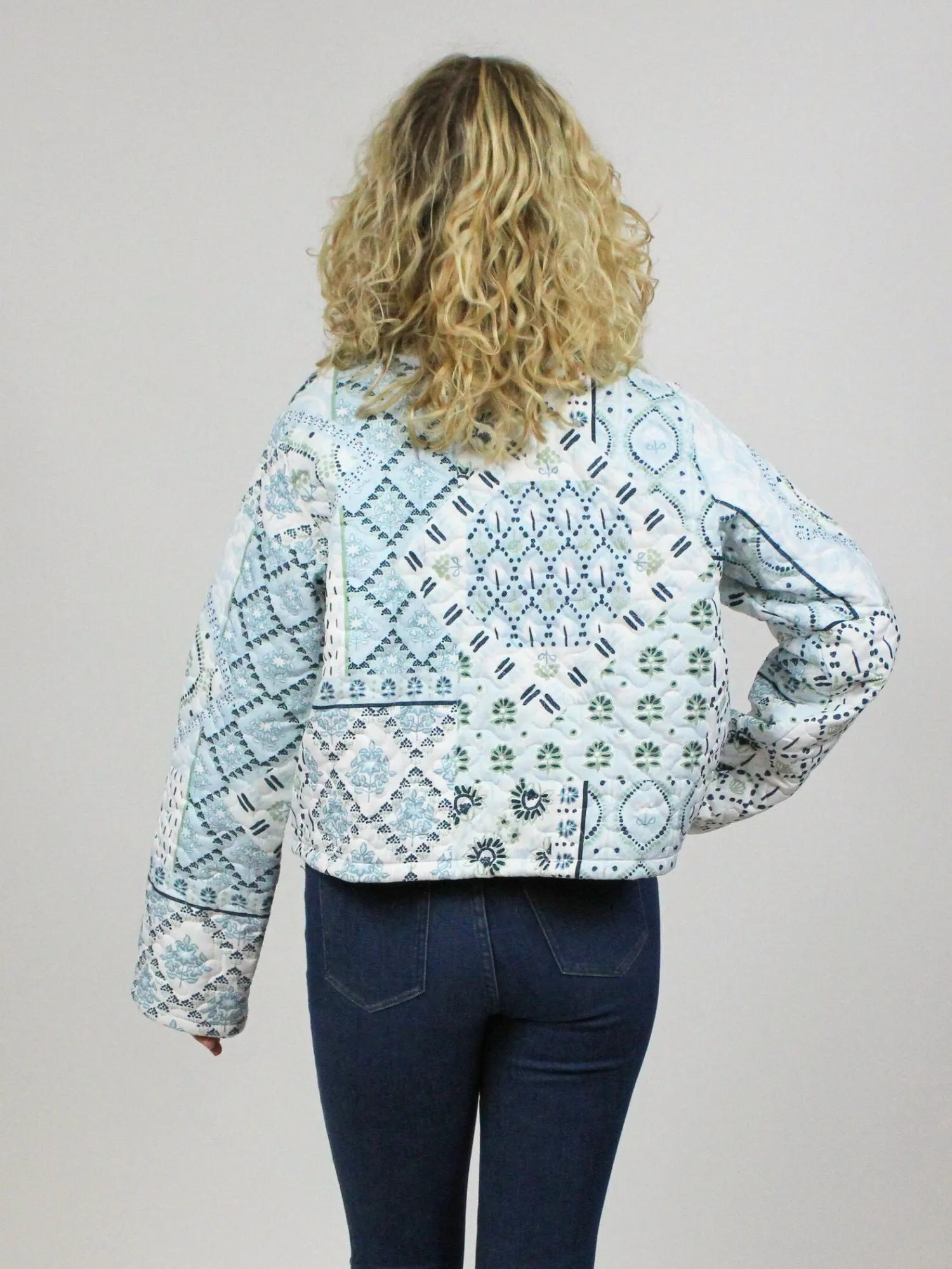 Adeline Patchwork Quilted Crop Jacket