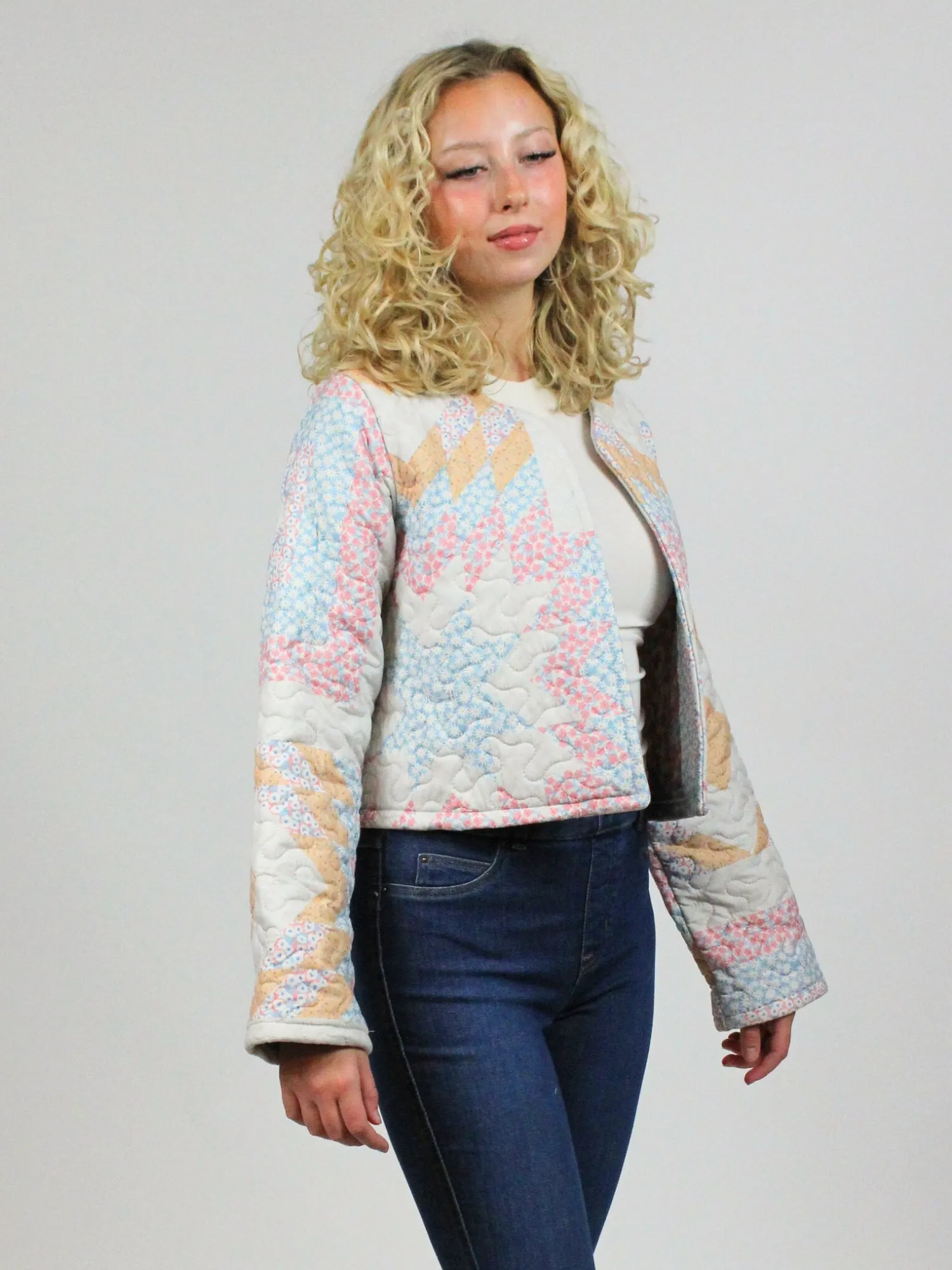 Adeline Patchwork Quilted Crop Jacket