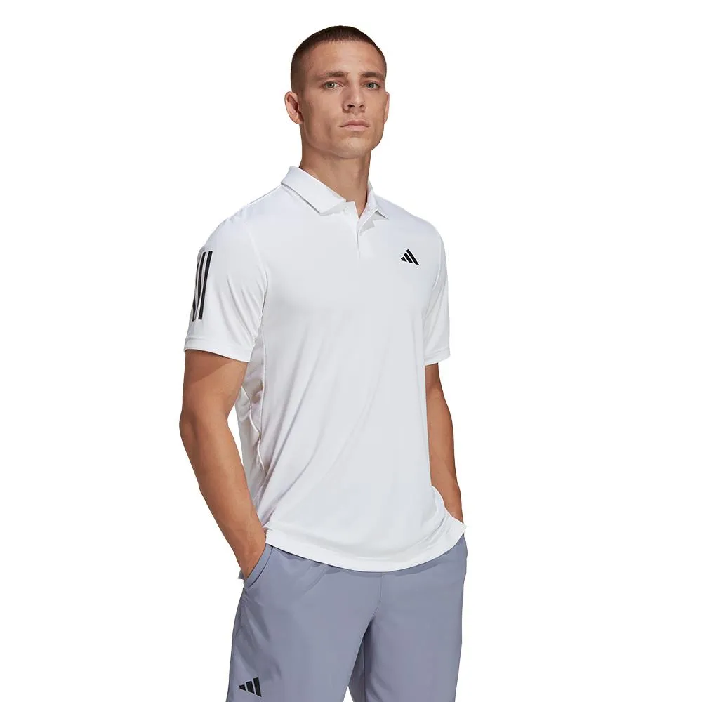 adidas Men's Club 3 Stripe Polo - White