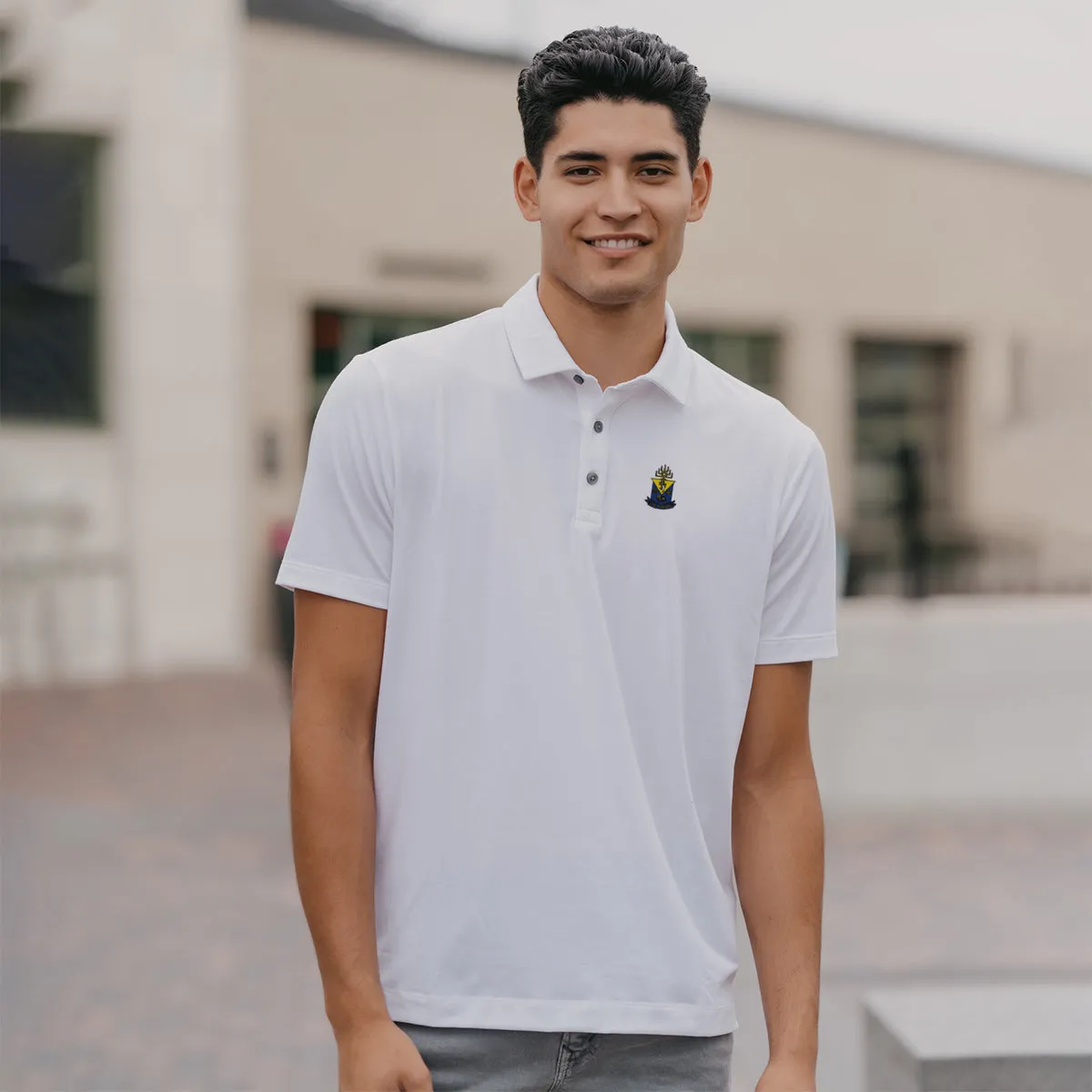 AEPi White Crest Polo