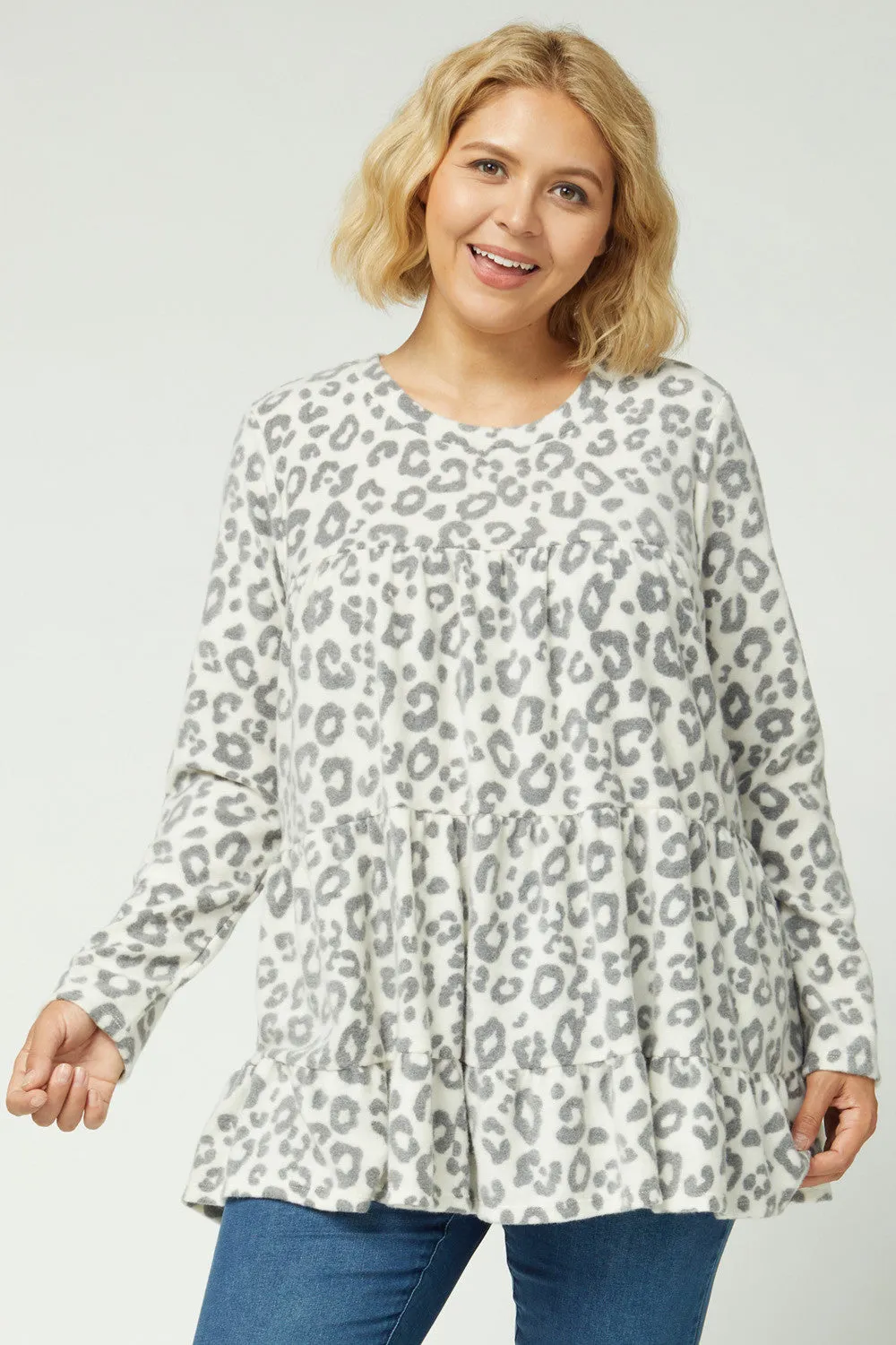 Animal Print Tiered Top