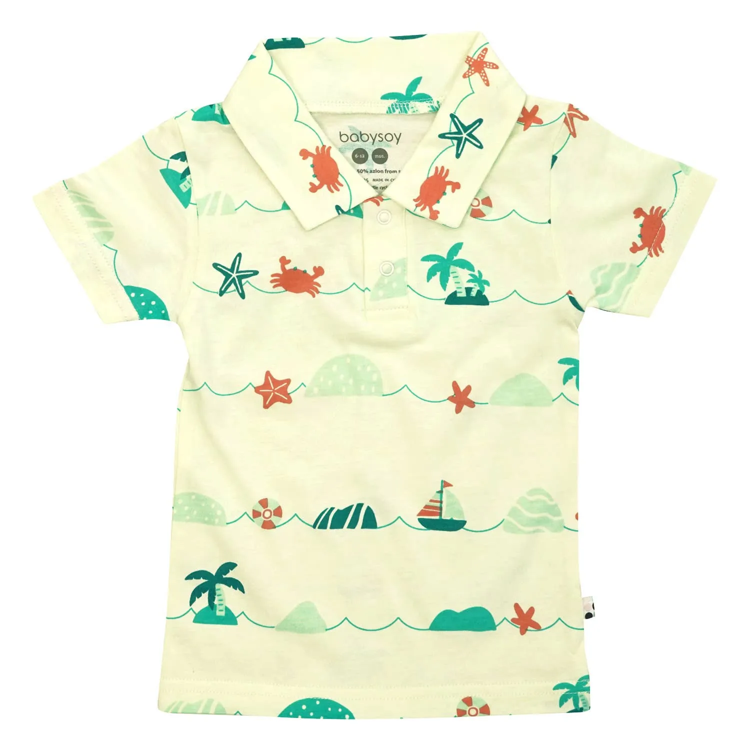 babysoy Inc - Babysoy Short Sleeve Polo Tee - Sea