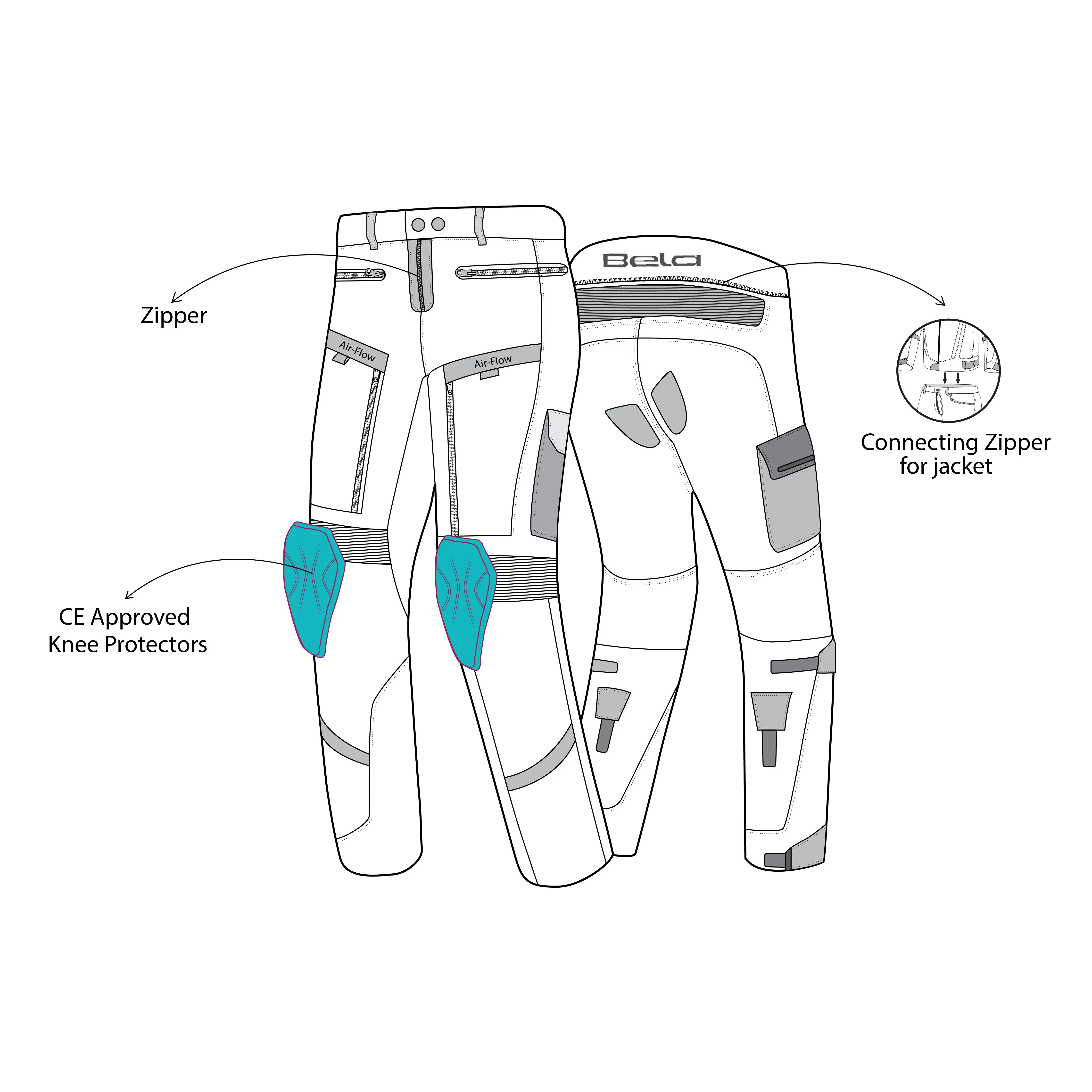 BELA Transformer 34L- Textile Pant -  ICE BLACK BLUE