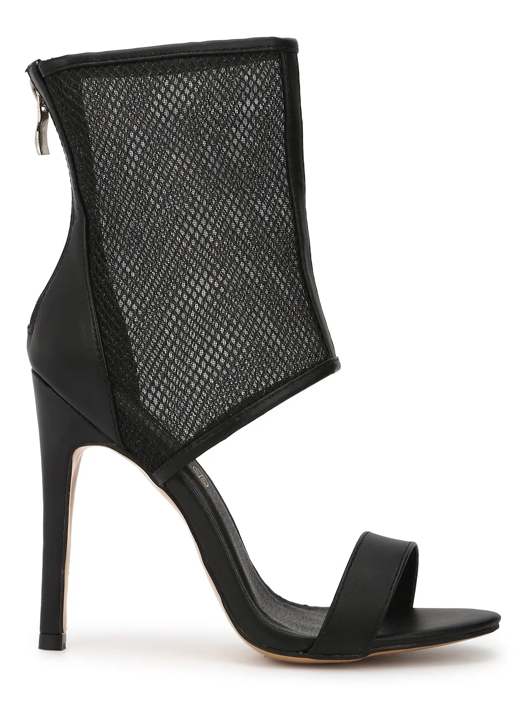 Black PU Perspex Sock Stilettos