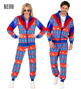 Blue Red Merry Christmas Tracksuit Costume