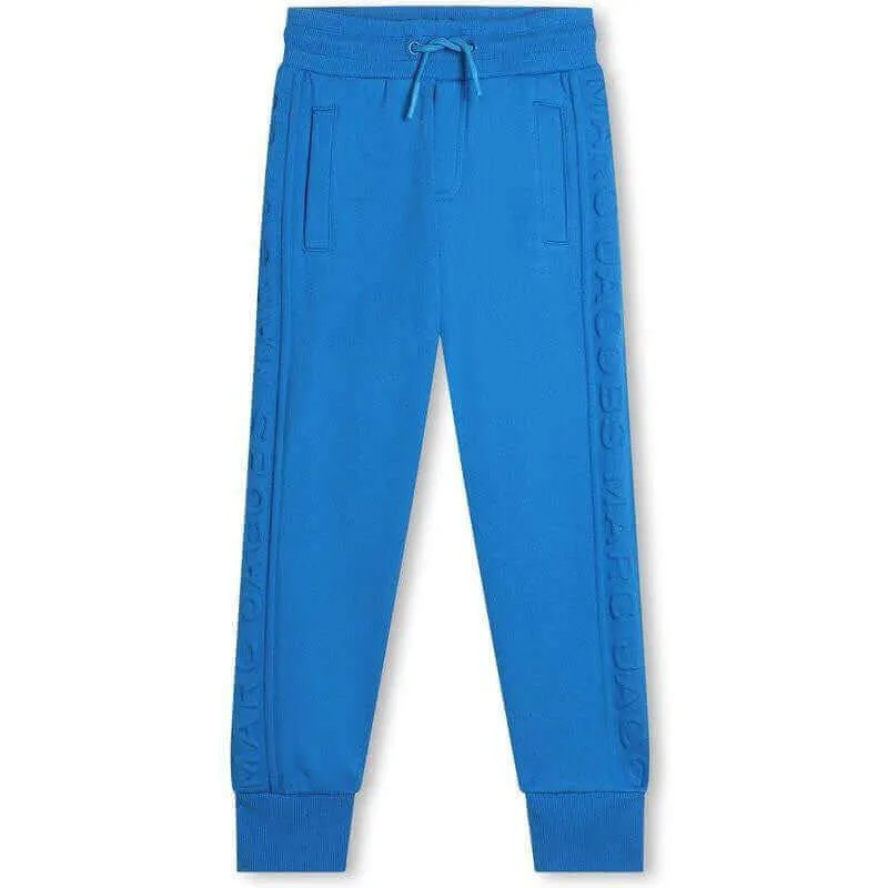 Boys Blue Embossed Joggers