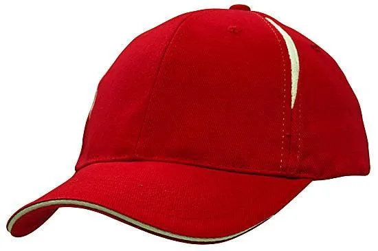 BRUSHED HEAVY COTTON CAP WITH CROWN INSERTS & SANDWICH