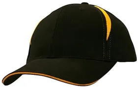 BRUSHED HEAVY COTTON CAP WITH CROWN INSERTS & SANDWICH