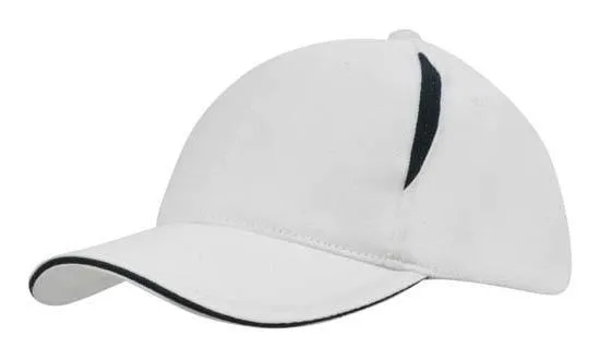 BRUSHED HEAVY COTTON CAP WITH CROWN INSERTS & SANDWICH