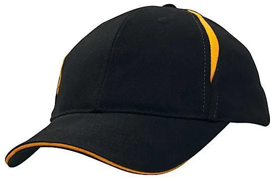 BRUSHED HEAVY COTTON CAP WITH CROWN INSERTS & SANDWICH