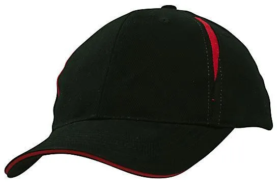 BRUSHED HEAVY COTTON CAP WITH CROWN INSERTS & SANDWICH