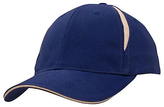 BRUSHED HEAVY COTTON CAP WITH CROWN INSERTS & SANDWICH