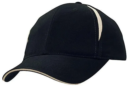 BRUSHED HEAVY COTTON CAP WITH CROWN INSERTS & SANDWICH