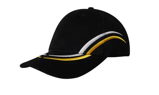 BRUSHED HEAVY COTTON CAP WITH CURVED EMBROIDERY ON CROWN AND PEAK