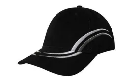 BRUSHED HEAVY COTTON CAP WITH CURVED EMBROIDERY ON CROWN AND PEAK