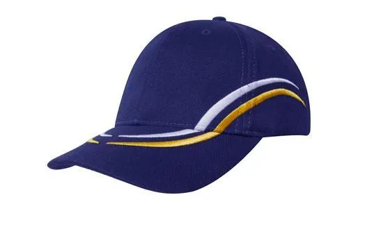 BRUSHED HEAVY COTTON CAP WITH CURVED EMBROIDERY ON CROWN AND PEAK