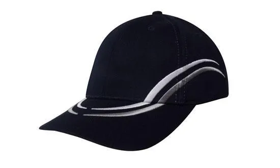 BRUSHED HEAVY COTTON CAP WITH CURVED EMBROIDERY ON CROWN AND PEAK