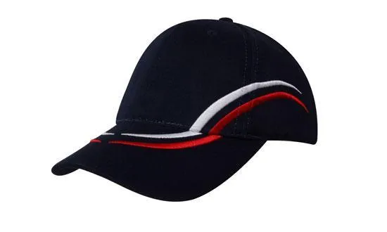 BRUSHED HEAVY COTTON CAP WITH CURVED EMBROIDERY ON CROWN AND PEAK