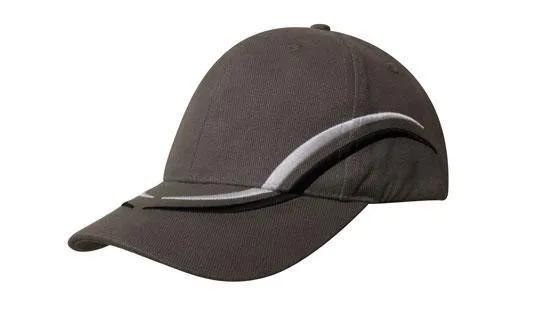 BRUSHED HEAVY COTTON CAP WITH CURVED EMBROIDERY ON CROWN AND PEAK