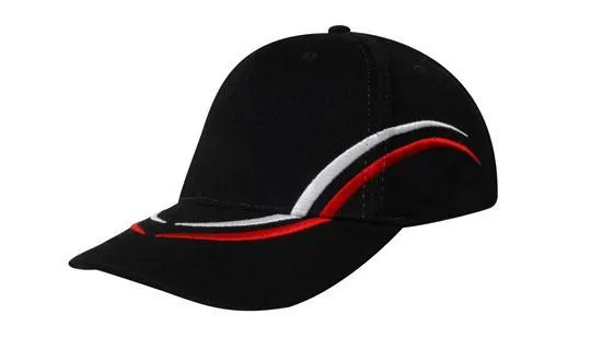 BRUSHED HEAVY COTTON CAP WITH CURVED EMBROIDERY ON CROWN AND PEAK