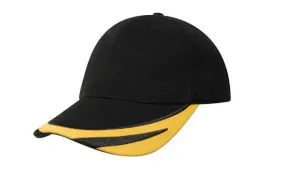 BRUSHED HEAVY COTTON CAP WITH PEAK TRIM EMBROIDERED