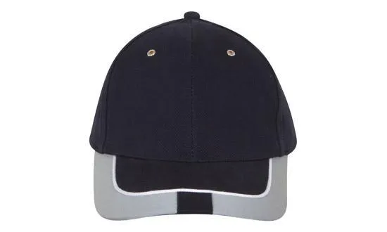 BRUSHED HEAVY COTTON CAP WITH REFLECTIVE TRIM & TAB ON PEAK