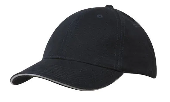 BRUSHED HEAVY COTTON CAP WITH SANDWICH TRIM