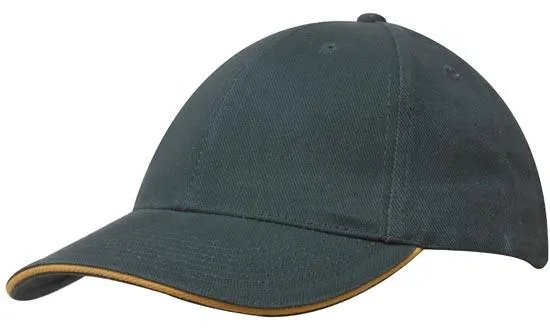 BRUSHED HEAVY COTTON CAP WITH SANDWICH TRIM