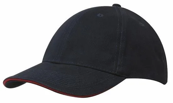 BRUSHED HEAVY COTTON CAP WITH SANDWICH TRIM