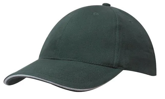 BRUSHED HEAVY COTTON CAP WITH SANDWICH TRIM