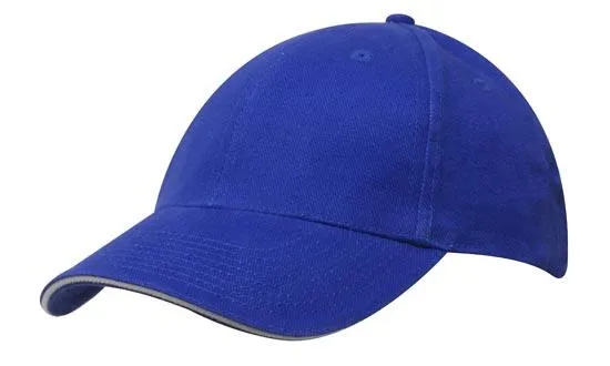 BRUSHED HEAVY COTTON CAP WITH SANDWICH TRIM