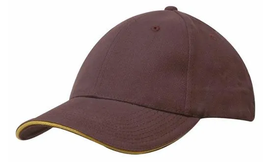 BRUSHED HEAVY COTTON CAP WITH SANDWICH TRIM