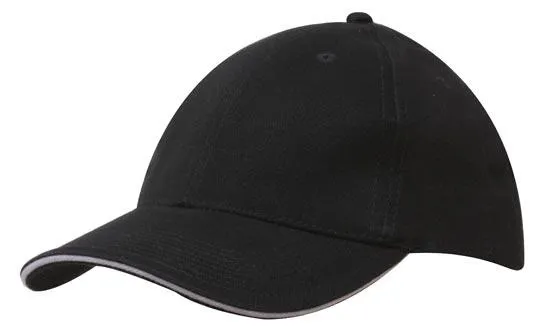 BRUSHED HEAVY COTTON CAP WITH SANDWICH TRIM