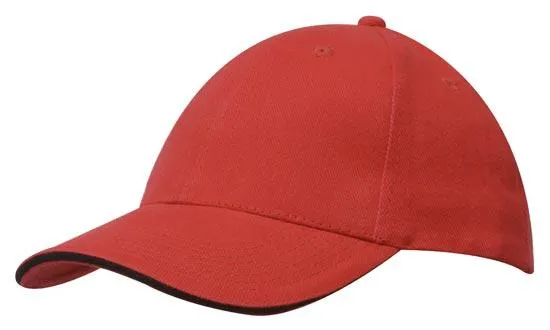 BRUSHED HEAVY COTTON CAP WITH SANDWICH TRIM