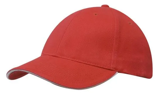 BRUSHED HEAVY COTTON CAP WITH SANDWICH TRIM