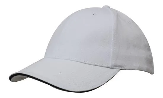 BRUSHED HEAVY COTTON CAP WITH SANDWICH TRIM