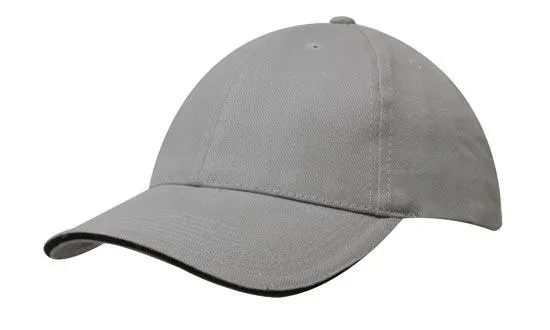 BRUSHED HEAVY COTTON CAP WITH SANDWICH TRIM