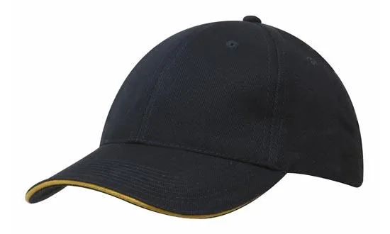 BRUSHED HEAVY COTTON CAP WITH SANDWICH TRIM