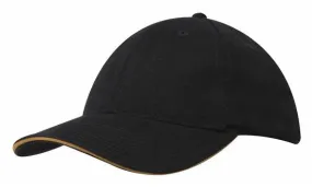 BRUSHED HEAVY COTTON CAP WITH SANDWICH TRIM