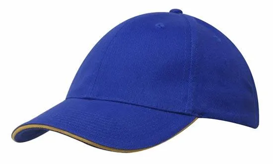 BRUSHED HEAVY COTTON CAP WITH SANDWICH TRIM