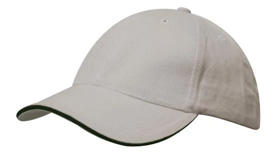 BRUSHED HEAVY COTTON CAP WITH SANDWICH TRIM