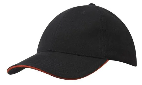 BRUSHED HEAVY COTTON CAP WITH SANDWICH TRIM