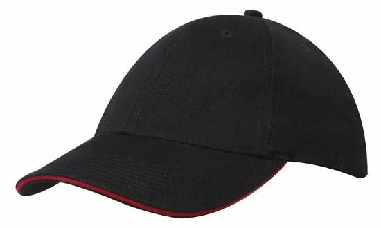 BRUSHED HEAVY COTTON CAP WITH SANDWICH TRIM